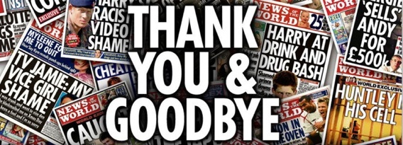 News of the World thank you and goodbye
